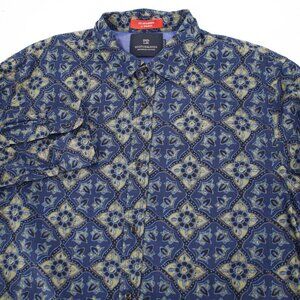 Scotch & Soda Shirt Mens Large Geometric Print Long Sleeve Button Down Cotton